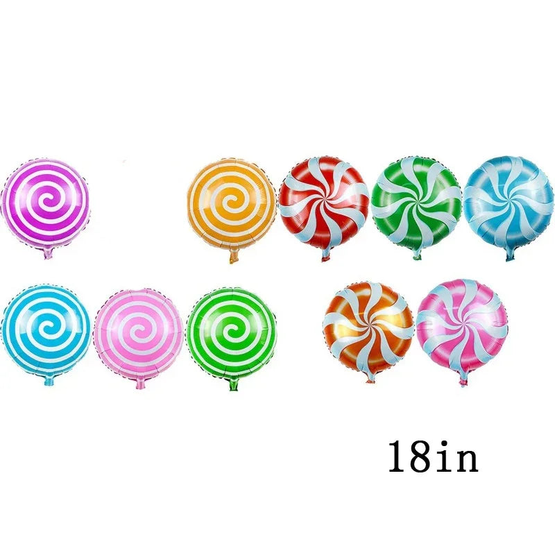 Sweet Candy Balloons Round Lollipop Balloon Children Birthday Party Decorations kids Baby Shower Wedding Supplies