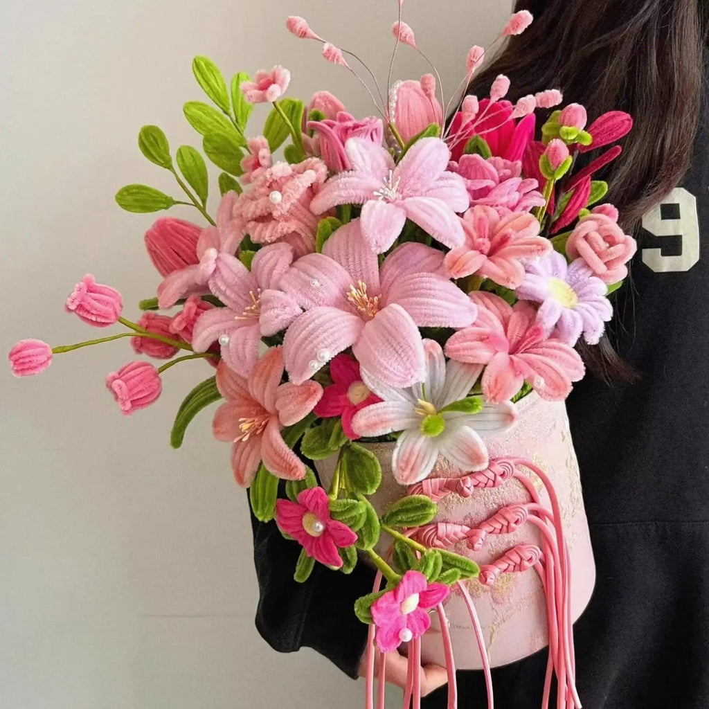 100pcs Colorful Chenille Stems Stick Toys DIY Strips for Simulation Flowers Christmas Tree Handmade Kids Educational Toys DIY