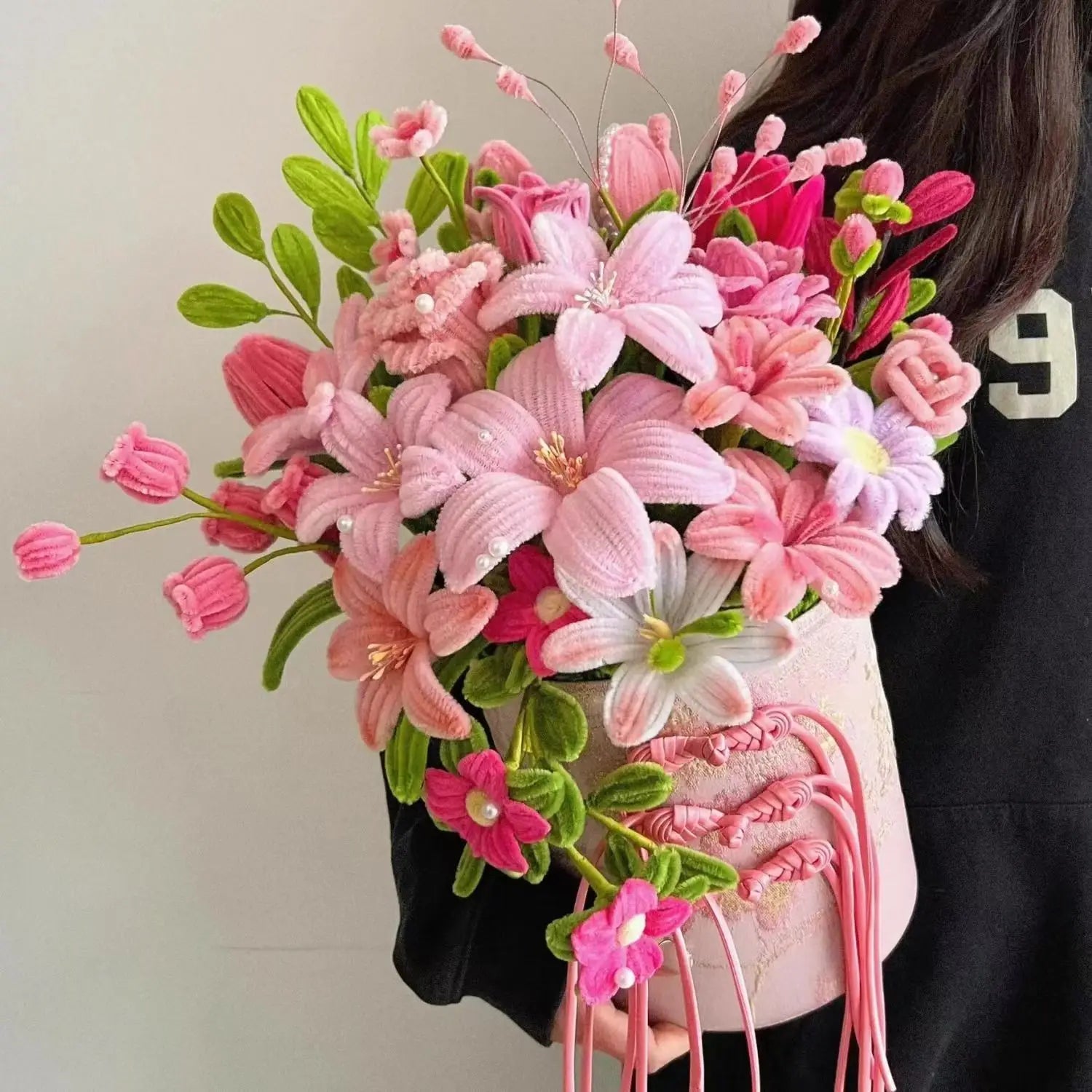 100pcs Colorful Chenille Stems Stick Toys DIY Strips for Simulation Flowers Christmas Tree Handmade Kids Educational Toys DIY