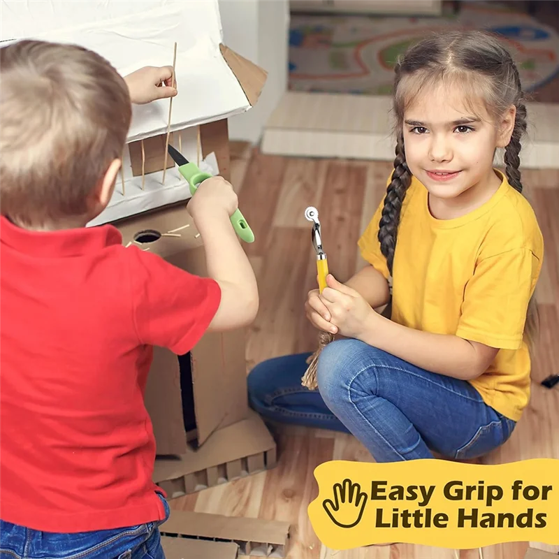 BAAJ-Cardboard Tools For Kids Includes Cutter& Tool Box, 150 PCS Cardboard Construction Kit For Family& Team Projects Activity