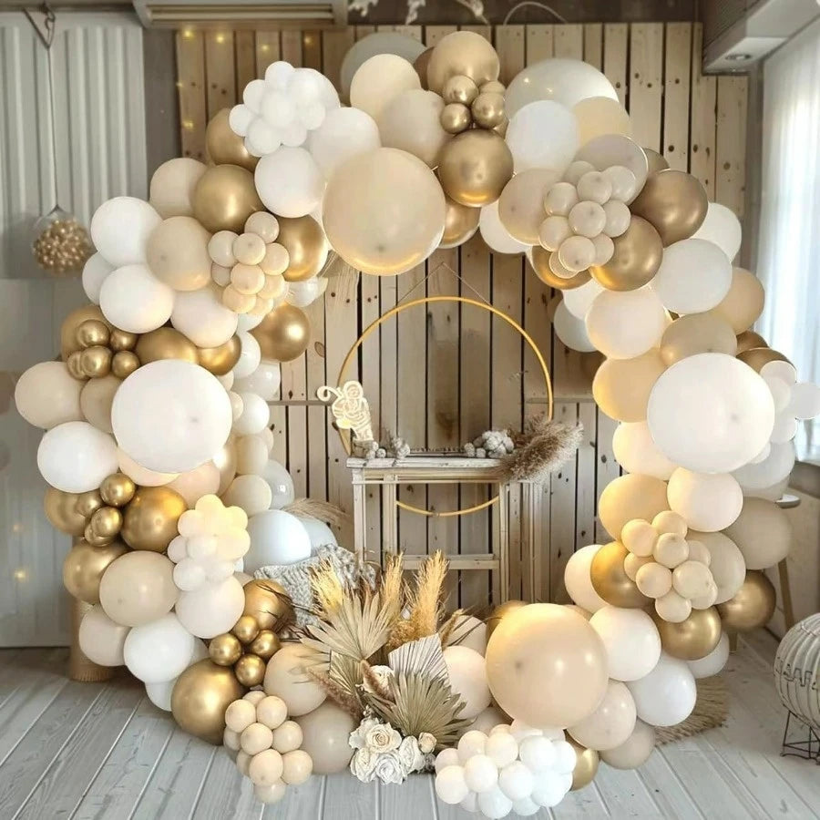 124pc Balloon Metallic Latex Balloon for Wedding Bridal Shower Birthday Bachelorette  Fancy Dress Party Decorative Background