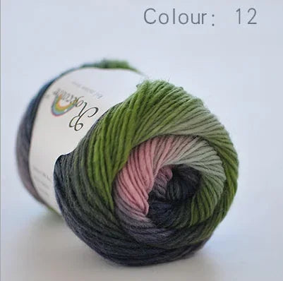 100% Wool Yarn Rainbow Color for Hand Knitting Crochet Hand-Woven Thickness Woolen Yarn Woolen Yarn Crocheting Shawl Thread