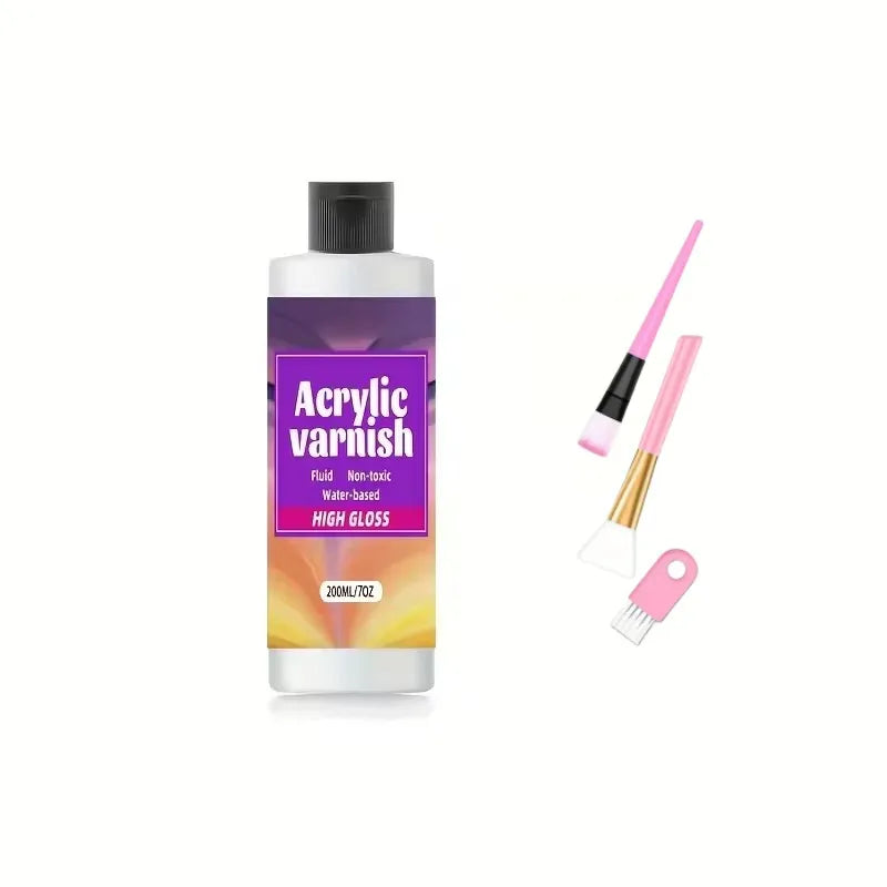 60/120/200ML Acrylic Varnish High Gloss Finish Protective for Paintings Non-Yellowing Waterproof Sealant For DIY Crafts And Art