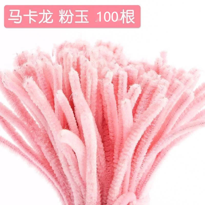 100pcs 30cm Chenille Stems Stick Cleaners Kids Educational Toys Handmade Colorful Chenille Stems Pipe for DIY Craft Supplies
