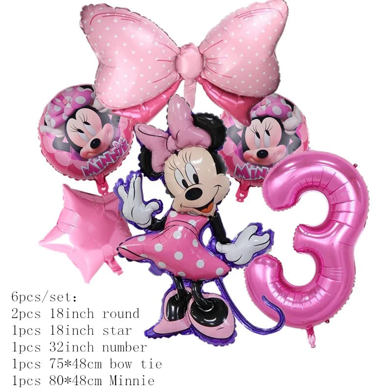 Minnie Mouse Balloons Birthday Party Decoration Girls Disposable Minnie Mouse  Balloo Baby Shower Party Gift