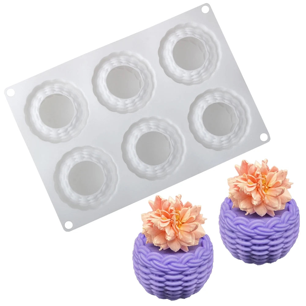 Small Flower Basket Design Silicone Cake Mold French Mousse Moulds Food Grade Cake Decorating Tools Kitchen Supplies