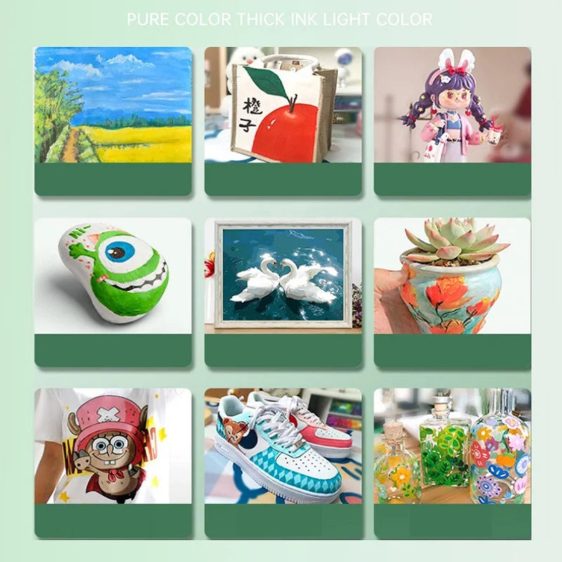 Acrylic Pigment 12/18/24/36 Colors 12ml Set Children's Painting And Oil Painting Beginners Non-Toxic Quick Drying Art Supplies