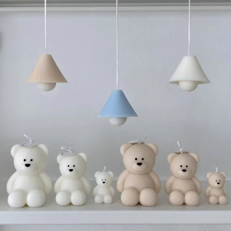 S，M，L Size Bear Silicone Candle Mold 3D Smiling Fat Bear Craft Plaster Resin Mold Handmade Soap Candle Making Supplies Home Gift