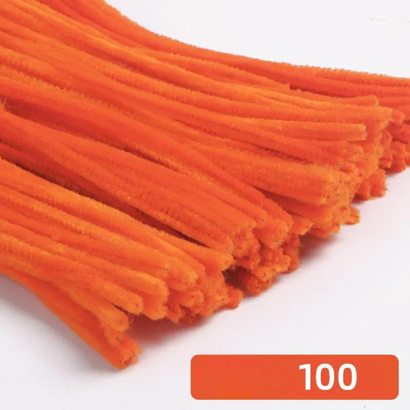 100pcs 30cm Chenille Stems Stick Cleaners Kids Educational Toys Handmade Colorful Chenille Stems Pipe for DIY Craft Supplies