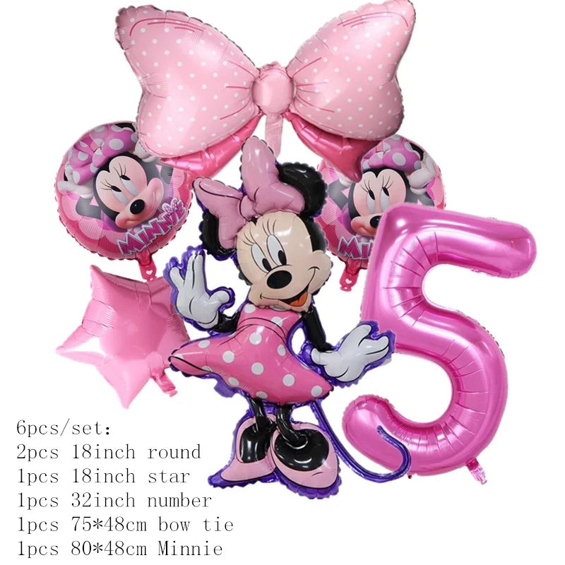 Minnie Mouse Balloons Birthday Party Decoration Girls Disposable Minnie Mouse  Balloo Baby Shower Party Gift