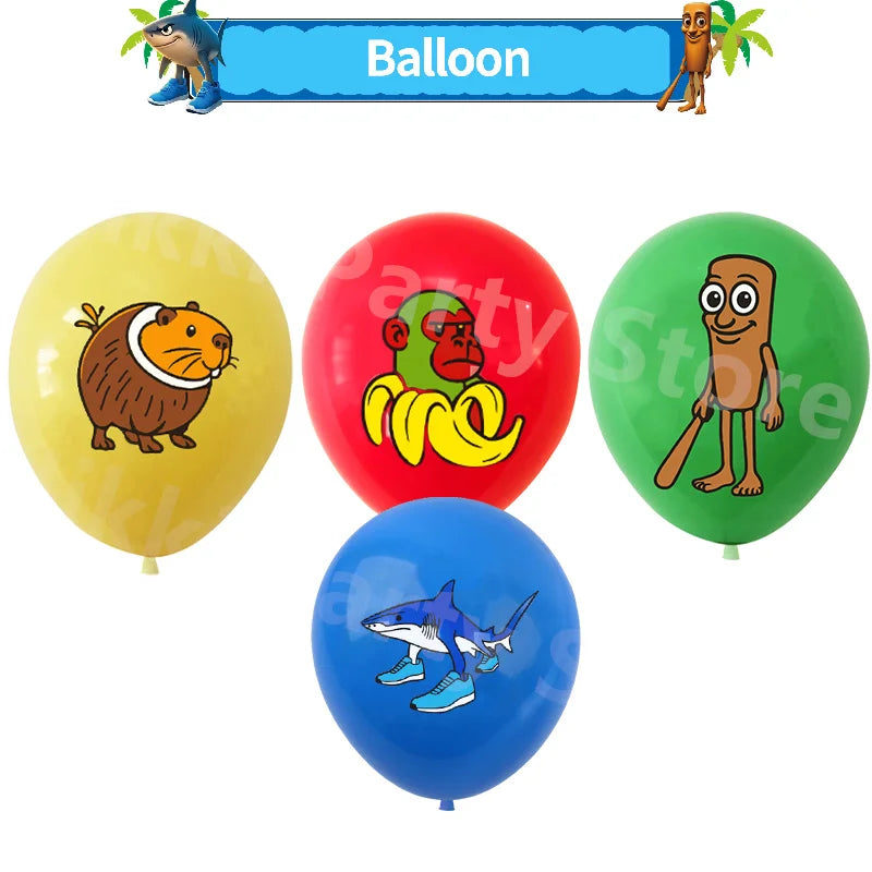 Italian Brainrot Balloons Latex Balloon Cartoon Birthday Decoration 12inch Round Balloon Party Favors Party Supplies Gifts Toys