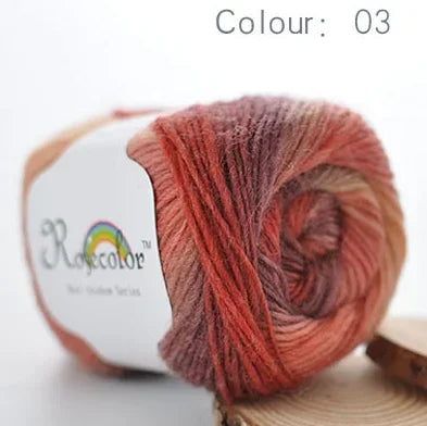 100% Wool Yarn Rainbow Color for Hand Knitting Crochet Hand-Woven Thickness Woolen Yarn Woolen Yarn Crocheting Shawl Thread