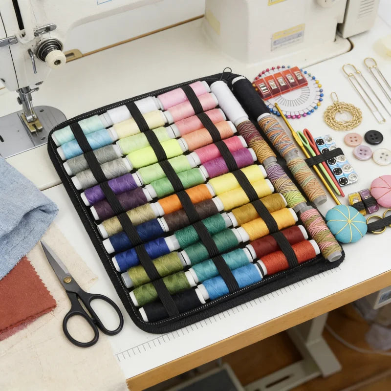 Large capacity portable sewing kit, sewing tool combination set, household multi-color sewing tool set sewing box, travel sewing
