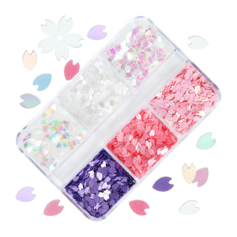 Plum Flower Glitter Epoxy Resin Filling Hollow Out Flowers Resin Sequins For Card Making Macaroon Flakes Scrapbooking DIY Crafts