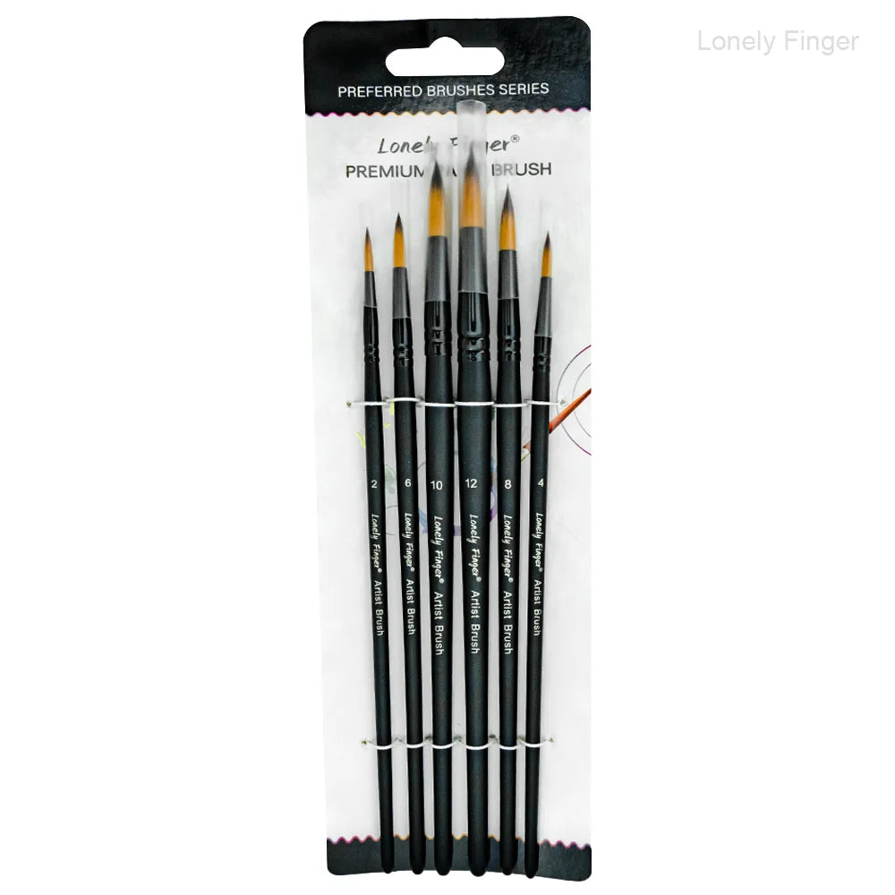 6/24 Paint Brushes for Acrylic Painting, Premium Nylon Bristles with Round, Filbert, Flat, Angle, Fine Detail Brush, Paint Brush