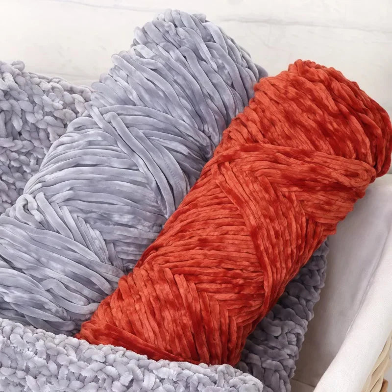 3 Pack Edelweiss DIY Material Pleuche Chenille Yarn Gold Luster Velvet Knitting Woven for Pendant / Sweater 300g 540m