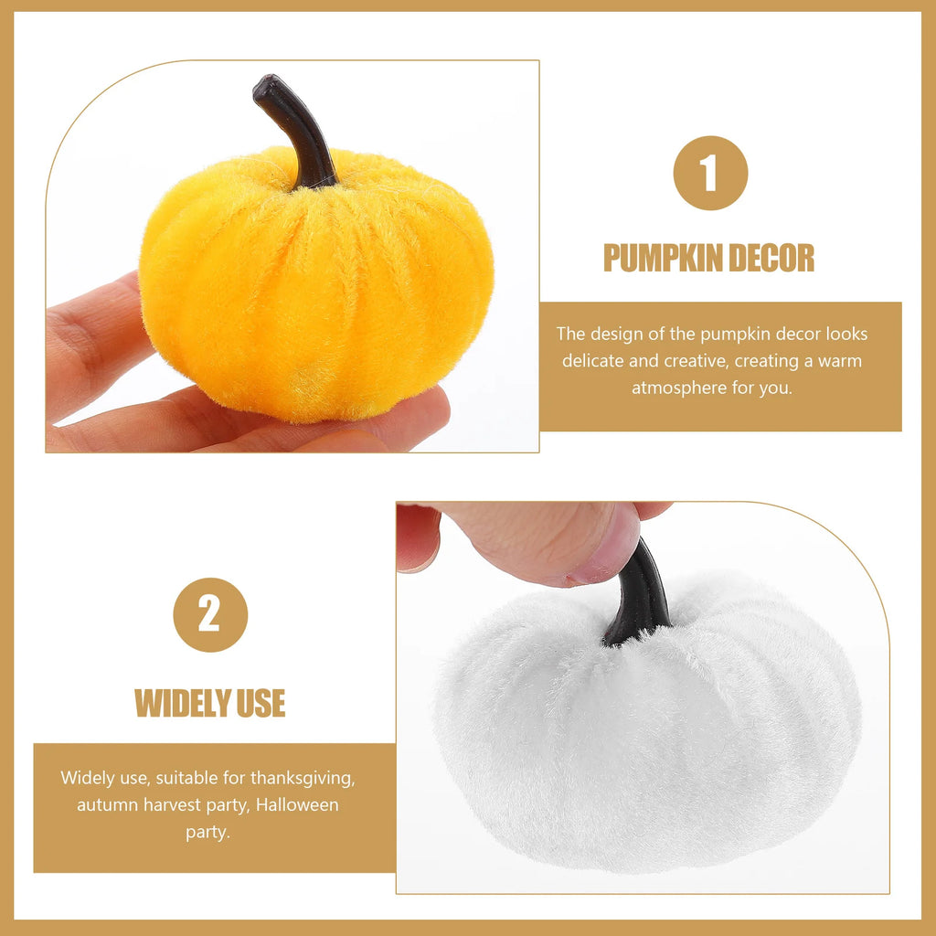 10Pcs Simulation Pumpkin Ornament Decorative Rustic Harvest Festival Party Fake Pumpkin Scene Layout Decor Photo Prop