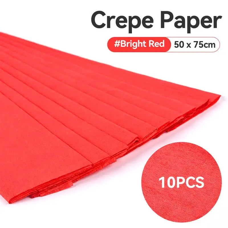 10pcs 50x70cm Colored Crepe Paper Origami Crinkled Crepe Paper Craft DIY crafts Flowers Decoration Gift Wrapping Paper Craft
