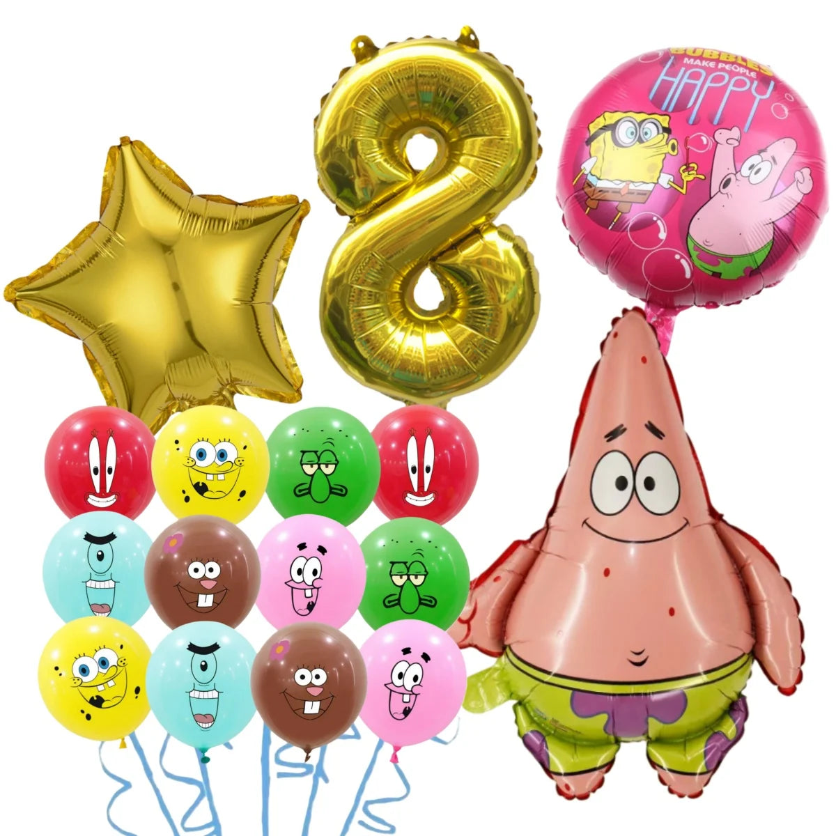 Cartoon SpongeBob Theme Birthday Party Decoration Balloons Digital Balloons Baby Shower Birthday Gifts Party latex Party Balloon