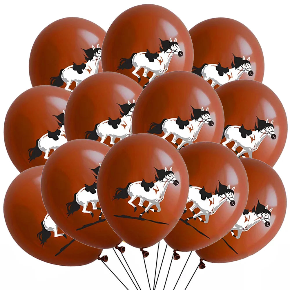 Fine Horse Theme Children's Birthday Party 12 inch Latex Balloon Baby Shower Cartoon Animal Latex Balloon Party Decor Supplies