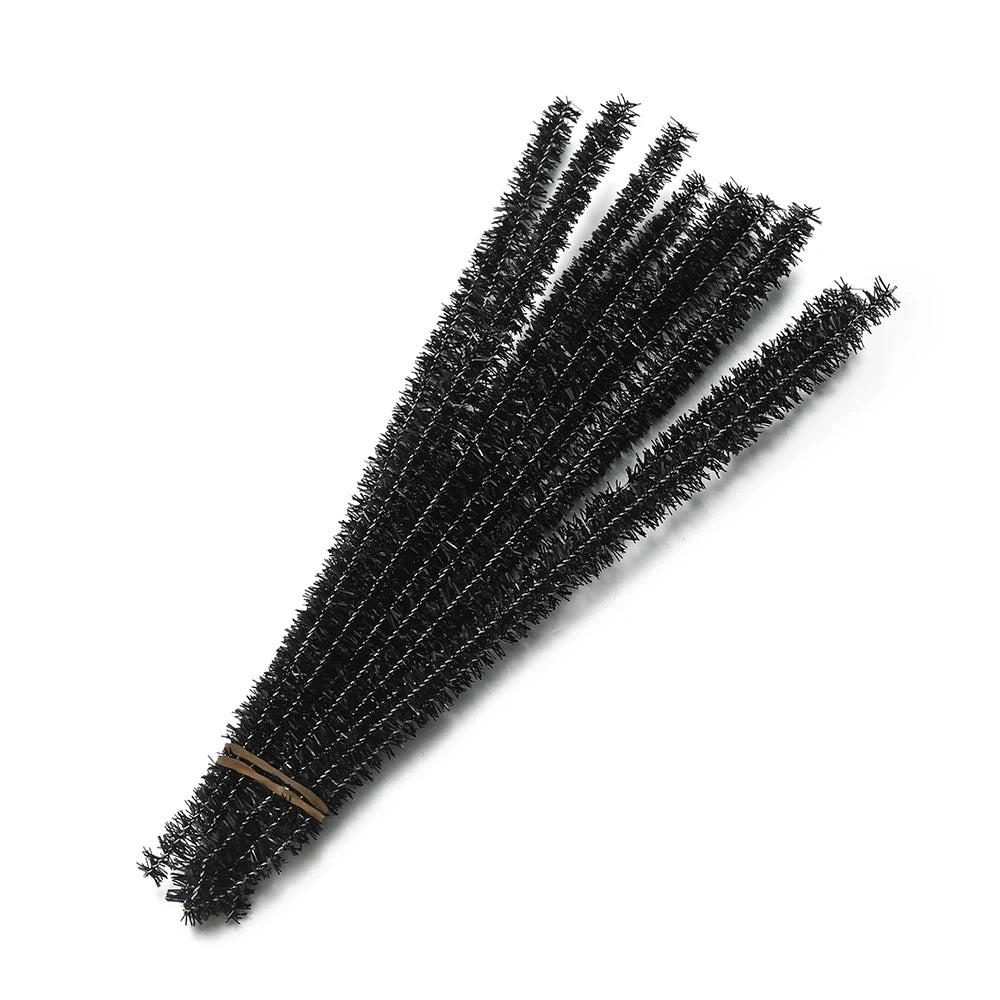 30cm 100pcs Glitter Chenille Stems Pipe Cleaners Plush Stems Wired Sticks Kids Educational DIY Christmas Craft Jewelry Making