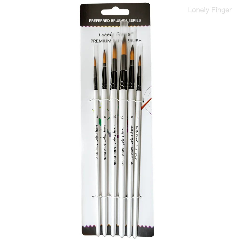 6/24 Paint Brushes for Acrylic Painting, Premium Nylon Bristles with Round, Filbert, Flat, Angle, Fine Detail Brush, Paint Brush