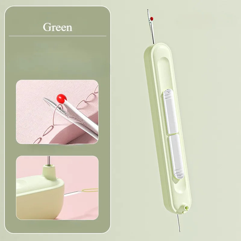 2 In 1 Needle Threader and Seam Ripper Tool Multifunctional Sewing Thread Remover Cross Stitch Crafting Accessories Easy Use