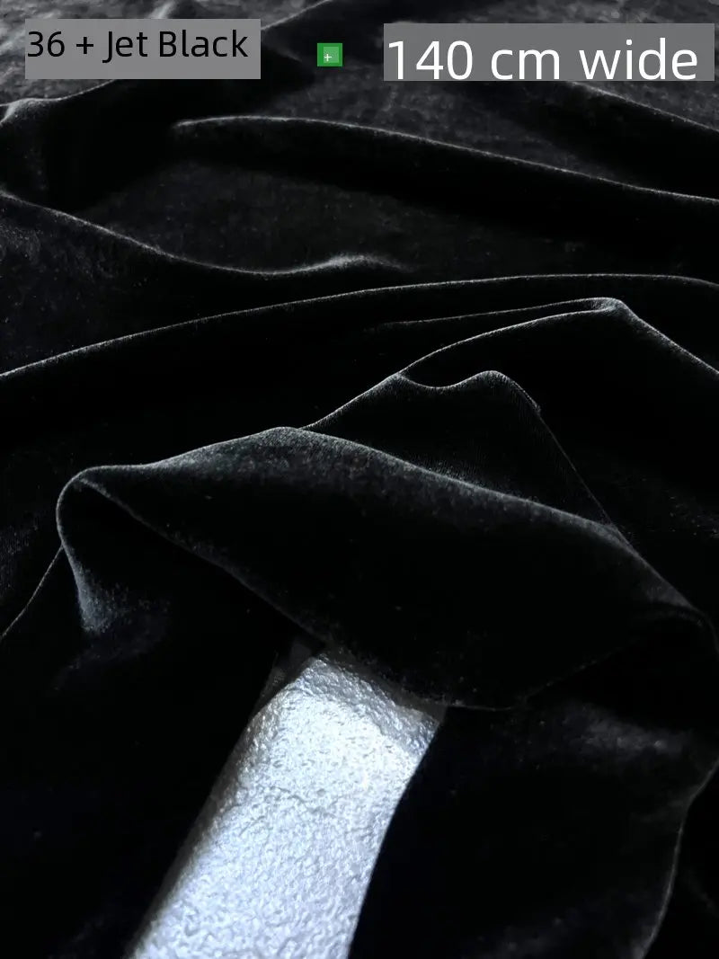 40 Colors Silk Velvet Fabric - Black Mulberry Silk Velvet for High-End Dress- Luxurious Gold Silk Velvet Material