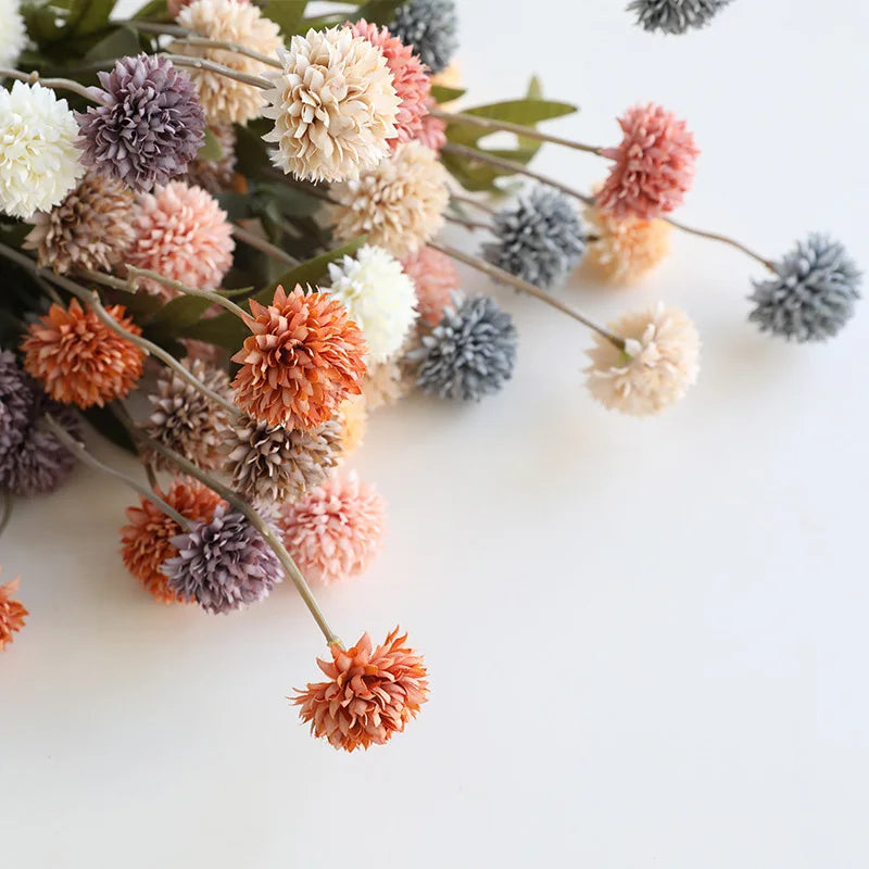 20" Faux Kiku Flowers Fall Flowers Artificial Decoration for Vase Home Room Wedding Decor Arrangement Table Holiday Party Decor