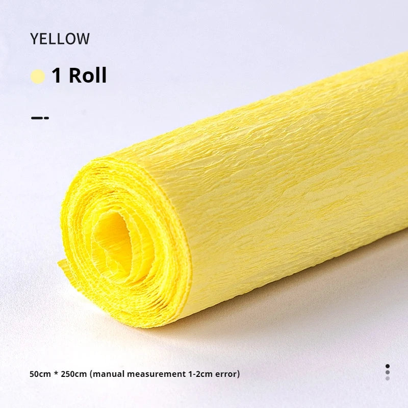 20 Colors 250x50cm Colored Crepe Paper Roll Origami Crinkled Crepe Paper Craft DIY Flowers Decoration Gift Wrapping Paper Craft