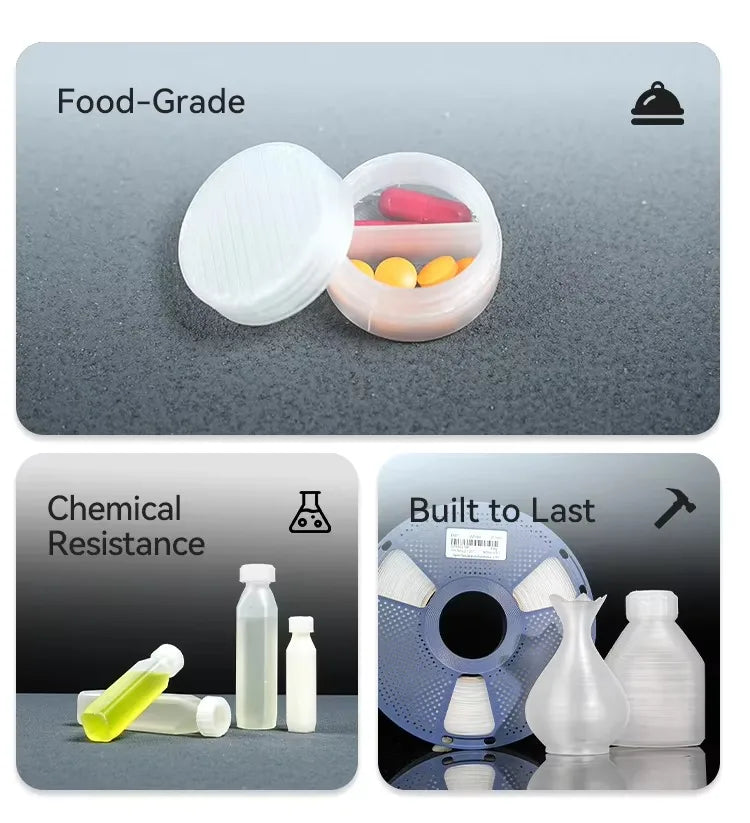 SUNLU 0.8KG PP 3D Filament 1.75mm 800g/Roll Filament Excellent Toughness Strong Fatigue Resistance Filament Fit Most FDM Printer