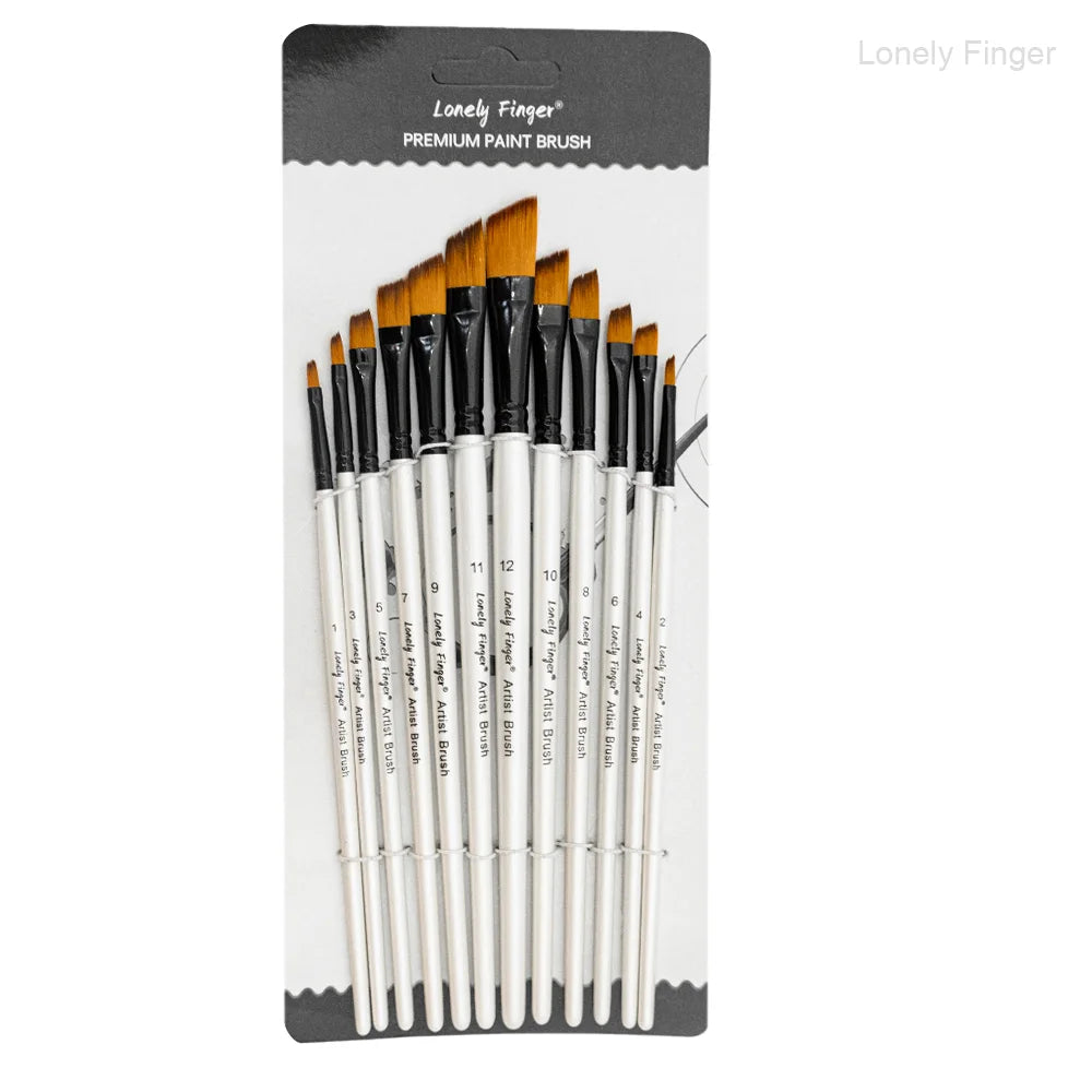 12/24/48pcs Paint Brushes Set Professional Paint Brush Round Pointed Tip Nylon Acrylic Brush For Acrylic Watercolor Oil Painting