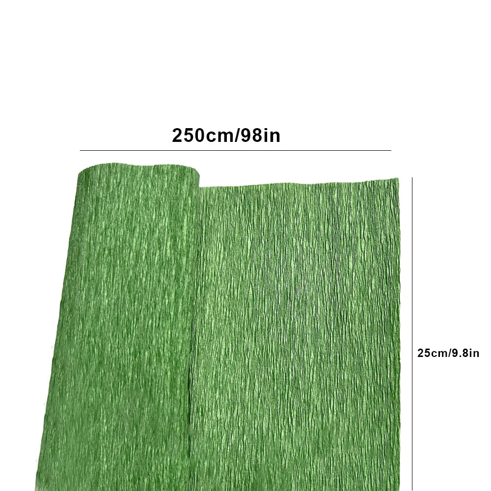 9.8"x8ft(25cm*250cm) Crinkled Crepe Paper Gifts Flower Wrapping Wedding Festive Party Decoration DIY Fold Scrapbooking Crafts