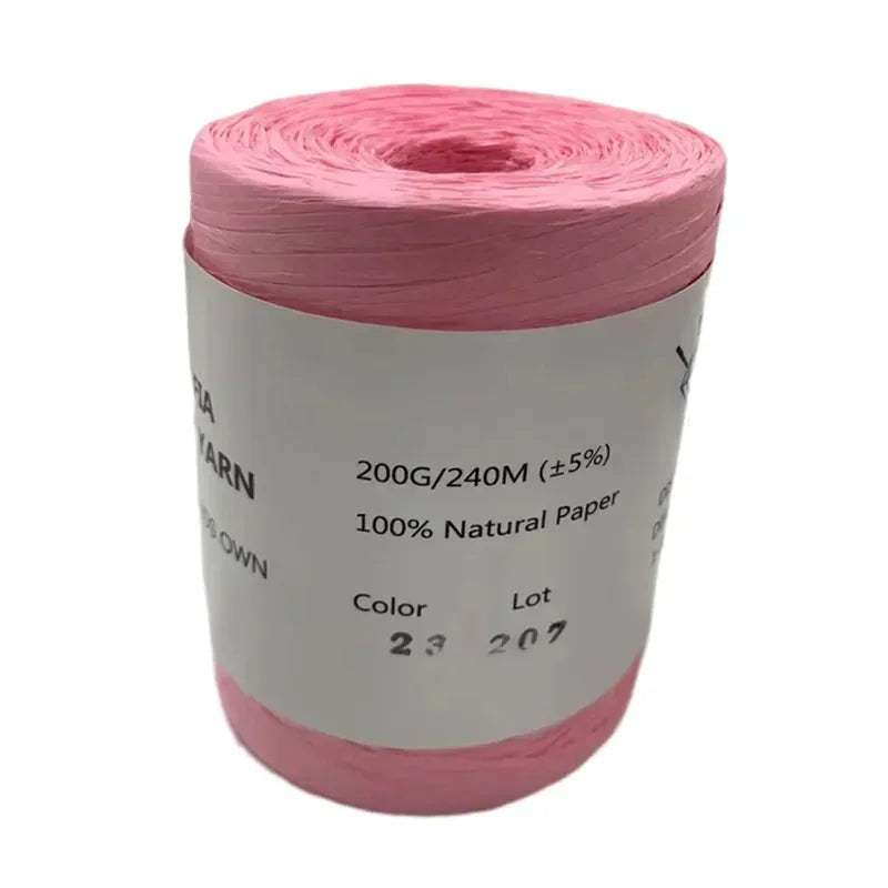 240M Home Decoration Knitting Yarn 100% Natural RAFFIA Paper Yarn Braided Cord Supplies Fiber Paper Rope DIY Summer Bag DIY