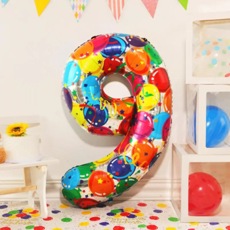 Large Colored Digital Aluminum Balloons for Children and Adults Birthday Party Decoration Baby Girl and Boy Photography Tool 40”
