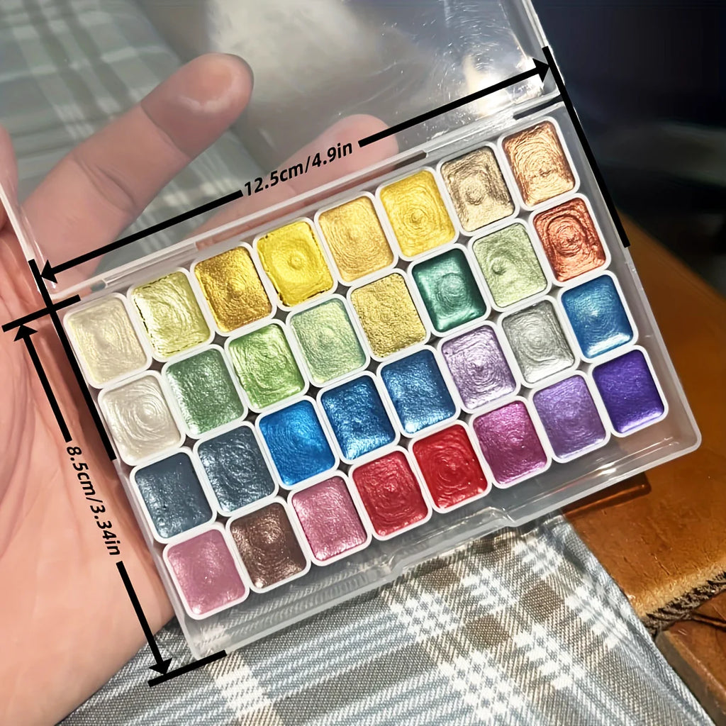 32-Color Metallic Paint Collection – Fresh Pastels to Deep Retro Shades, Bring Luster to Every Unique Artistic Expression
