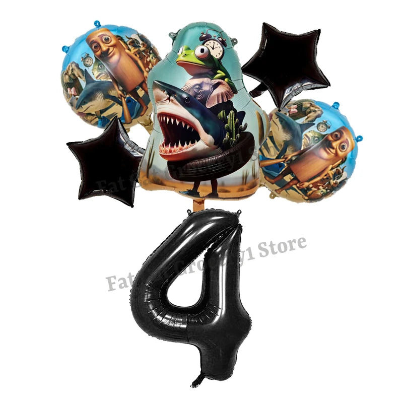 Italian Brainrot Birthday Balloons New Tralalero Tralala Digit 1-10 Ballons Gender Reveal Baby Shower Party Decoration Kids Gift