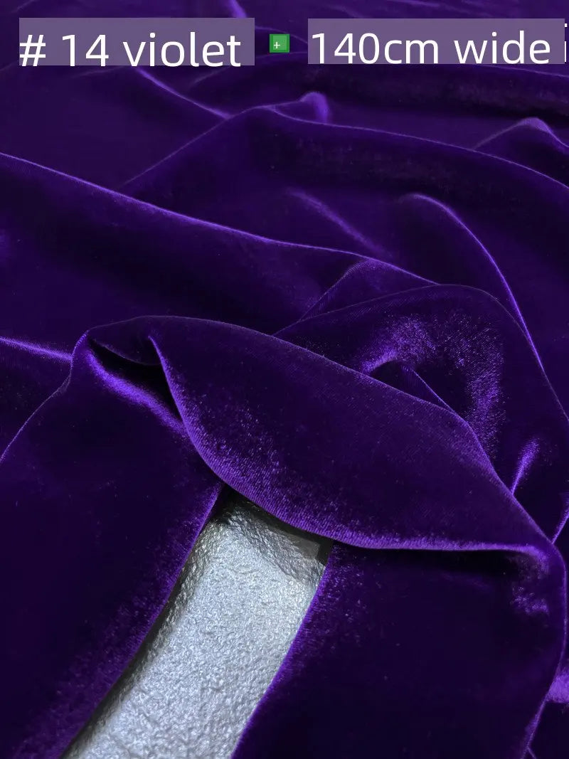 40 Colors Silk Velvet Fabric - Black Mulberry Silk Velvet for High-End Dress- Luxurious Gold Silk Velvet Material