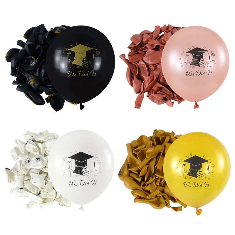 10Pcs We Did it Bachelors Cap Balloon Latex Graduation Decorations Class Of 2023 Graduation Party Congratulation Decor