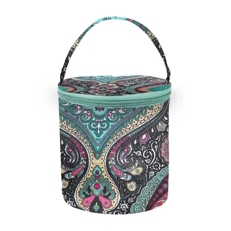 Portable Round Yarn Storage Bags Knitting Wool Organizer Crochet Sewing Needles Handbag Weave Tools Accessories Barrels