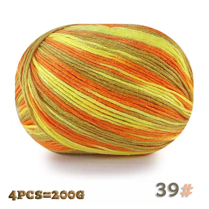 200g 6 Strands of Medium Thick Handmade DIY Knitted Soft Yarn Balls for Making Sweaters, Hats, Scarves, Gloves, Yarn Shoes, Soft Yarn Balls, 1 Piece = 4 Balls = 200 Grams