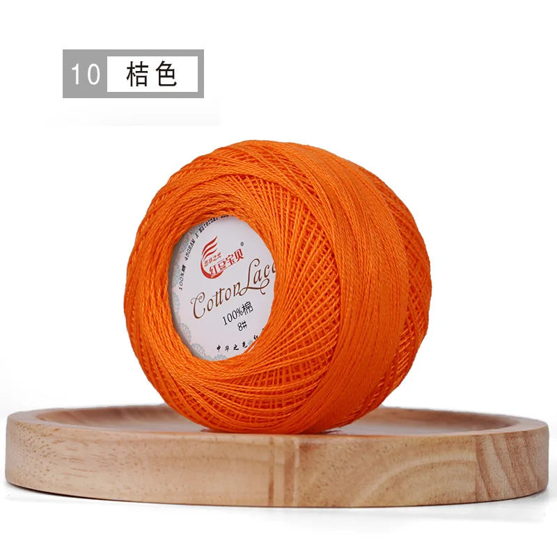 Pure Cotton Lace Thread Shiny Lin Yarn Handmade DIY Crochet Thread Combed Spun Yarn Knitting Crochet Handweaving Yarn