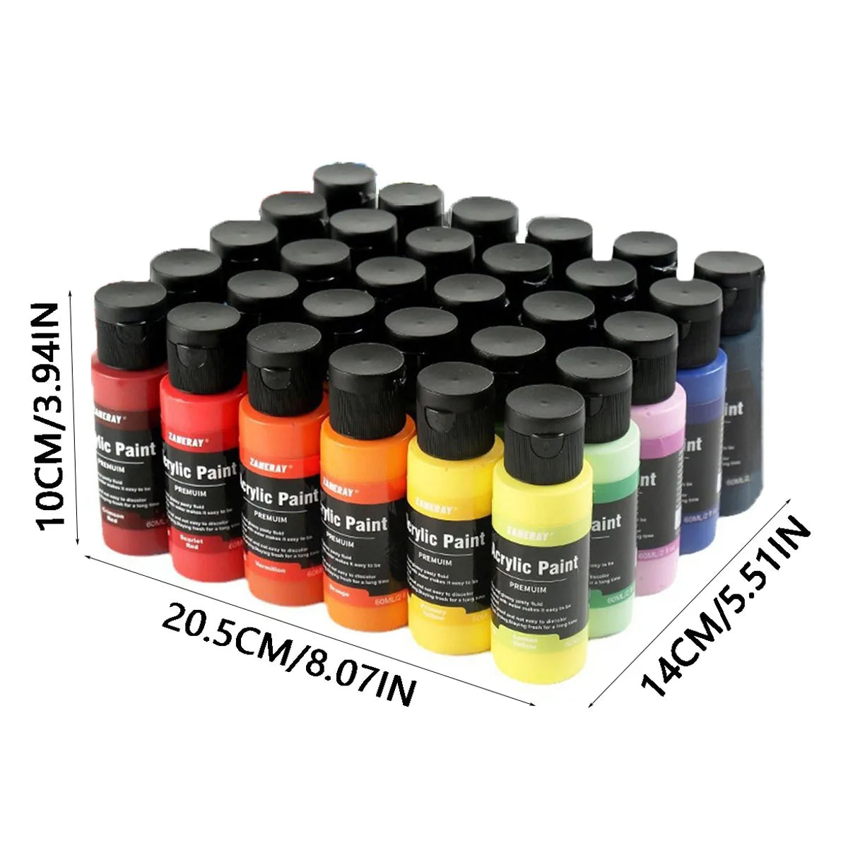 24-Color 60ML Acrylic Paint Set Student Art DIY Graffiti Hand-Painted Spray Paint for Creative Painting Projects
