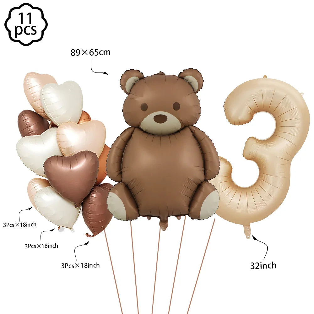 Brown Teddy Bear disposable tableware Teddy Bear party napkins plates cups kids Teddy Bear Birthday Party decoration Baby Shower