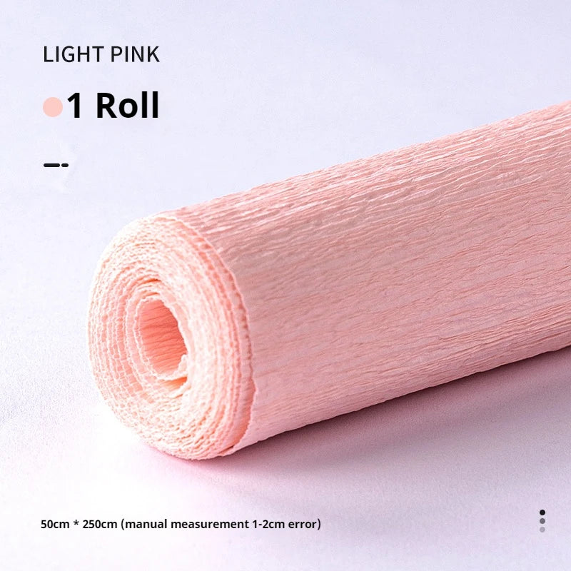 20 Colors 250x50cm Colored Crepe Paper Roll Origami Crinkled Crepe Paper Craft DIY Flowers Decoration Gift Wrapping Paper Craft