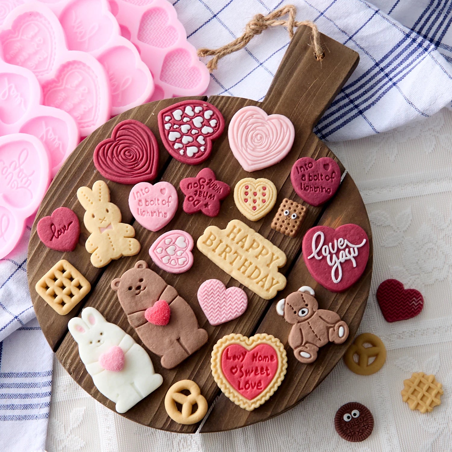 VERIDIAN Waffle Biscuit Silicone Molds Bunny Bear Chocolate Fondant Cake Mold Baking Accessories Cake Decoration Accessories