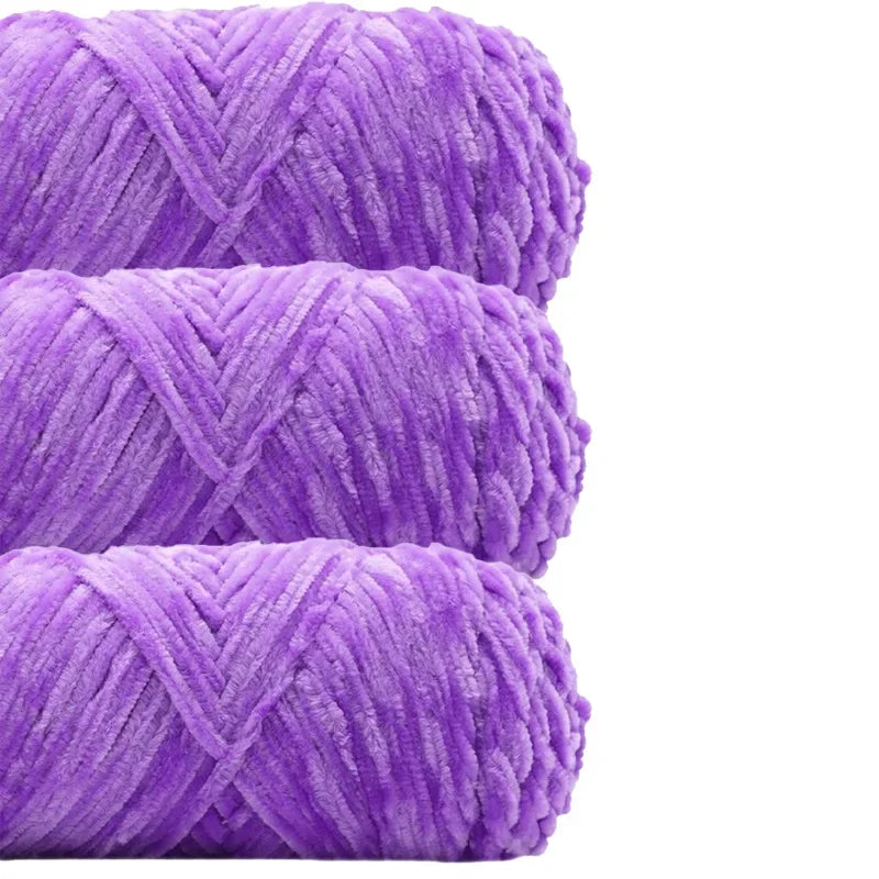 3 Pack Edelweiss DIY Material Pleuche Chenille Yarn Gold Luster Velvet Knitting Woven for Pendant / Sweater 300g 540m