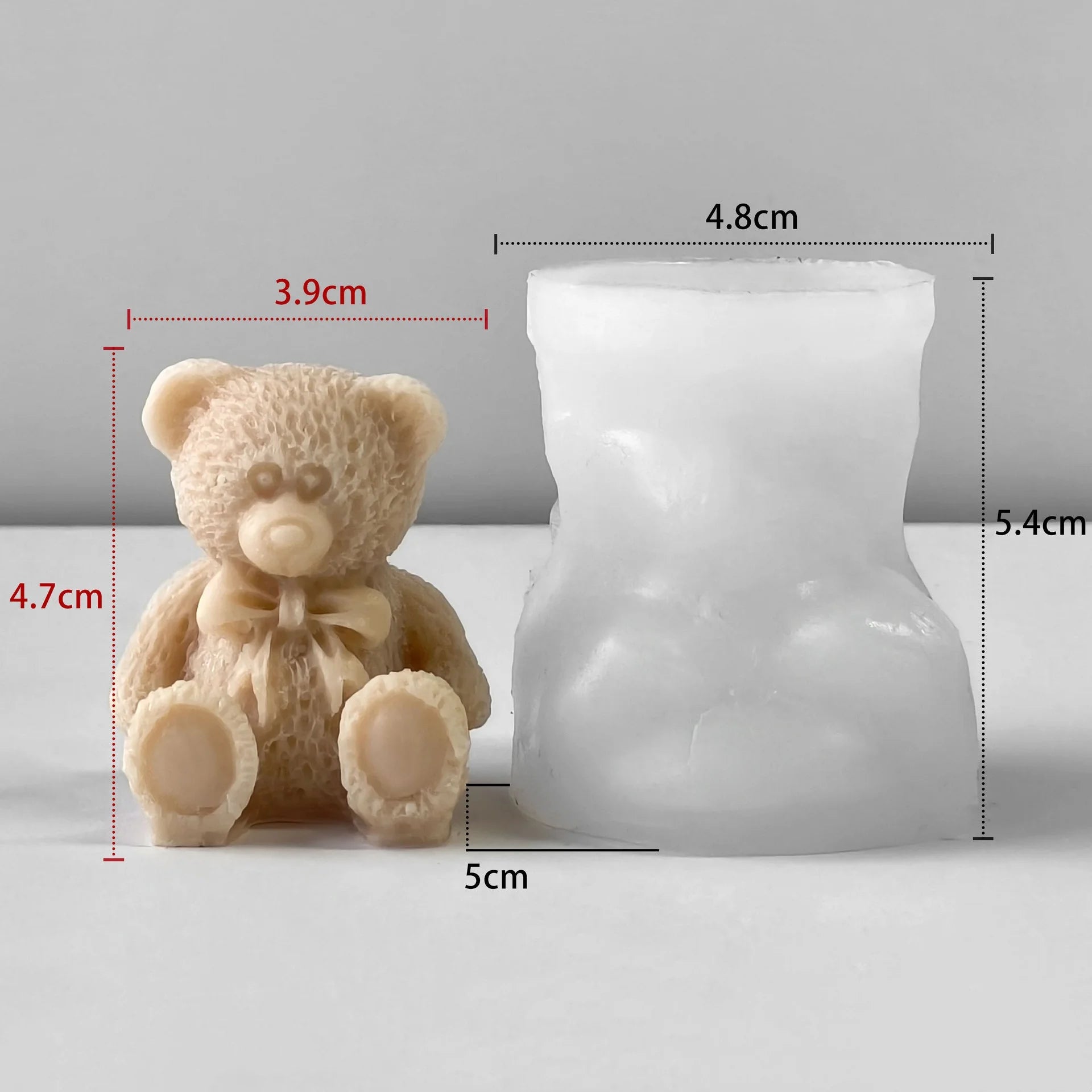 Cute Mini Bear Candle Silicone Mold Scented Candle Plaster Mould DIY Handmade Candy Chocolate Making Baking Mold Home Decor Gift
