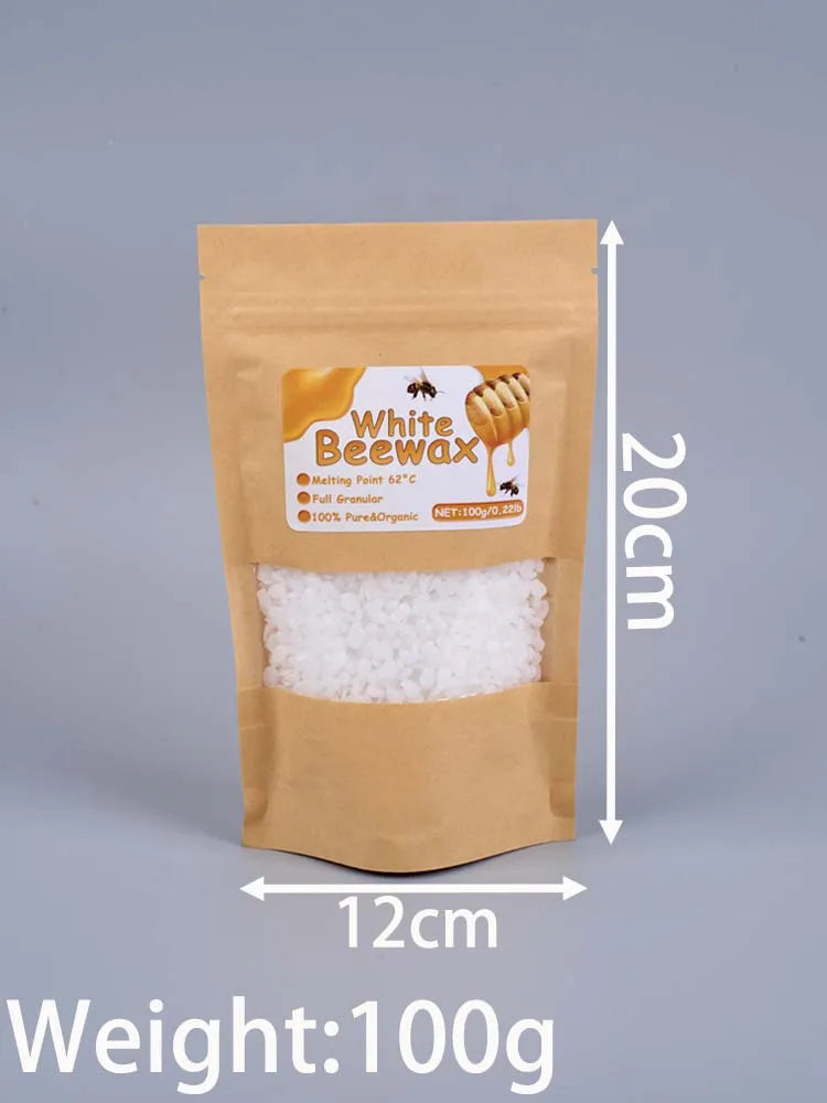1000g White Beeswax DIY Candle Making Meterial Pure Natural Granular Bag Odorless Wax Particles Raw Materials Handicraft Supplie