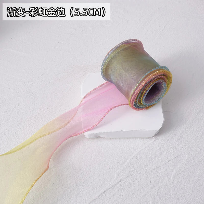 Chiffon Ribbon Organza Satin Lace for For DIY Bows Gift Wrapping Flower Bouquet Hair Accessories Sewing Trim Crafts Materials